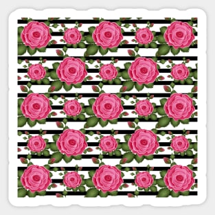 Roses With Stripes Pattern Sticker